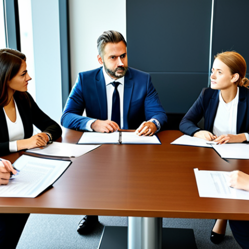 법률 자문가 업무일지 작성법 - **

"A diverse team of international business people in a modern conference room, reviewing a contra...