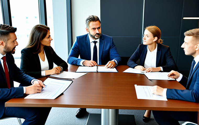 법률 자문가 업무일지 작성법 - **

"A diverse team of international business people in a modern conference room, reviewing a contra...