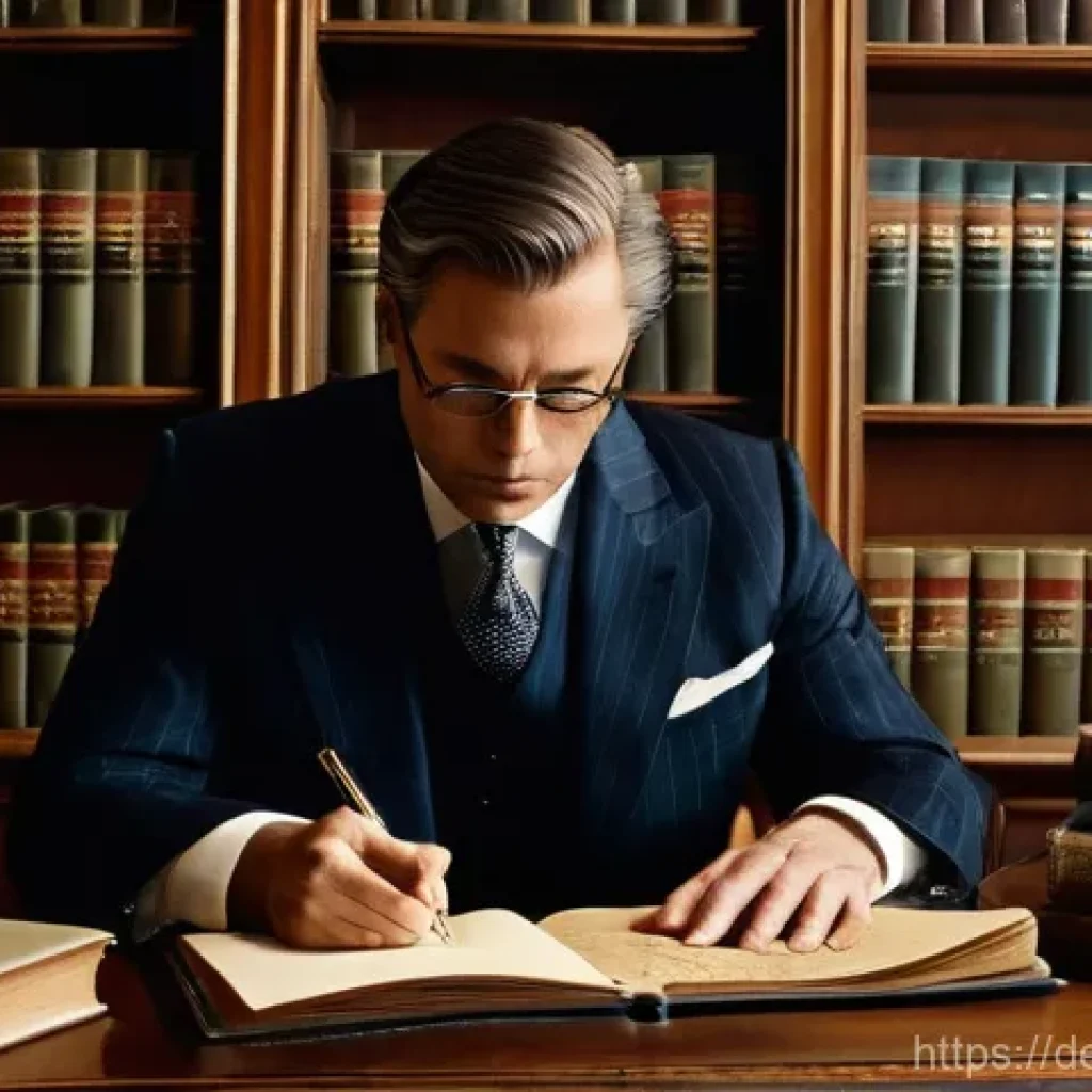 법률 자문가의 법률 서류 작성법 - **Prompt:** A meticulously detailed, highly professional lawyer, either male or female, in their lat...