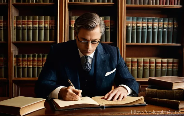 법률 자문가의 법률 서류 작성법 - **Prompt:** A meticulously detailed, highly professional lawyer, either male or female, in their lat...