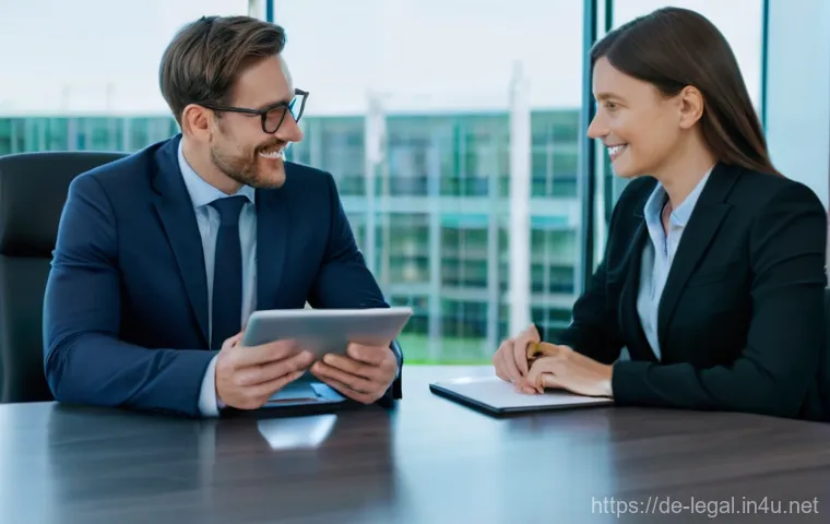 법률 자문가의 경험과 학습 - **Prompt 2: Virtual Legal Collaboration in Germany**
    A dynamic and engaging scene featuring thre...