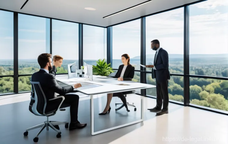 법률 자문가의 법적 리스크 관리 - **Prompt:** A close-up, intense shot of a determined female lawyer, mid-thirties, wearing a sharp bu...