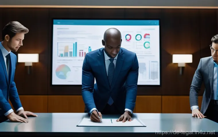 법률 자문가의 경력 관리 - **Prompt:** A dynamic, brightly lit modern law office, featuring a diverse group of professional law...