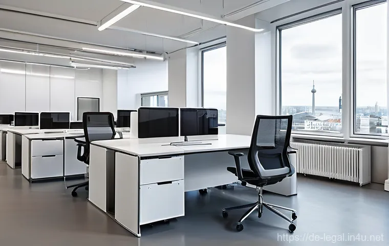 법률 자문가 실무 트렌드 - **Prompt 1: The AI-Powered, Paperless German Law Office**
A group of diverse, professionally dre...