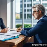 법률 자문가의 경험을 통한 노하우 - A professional German lawyer’s office scene showing a middle-aged attorney attentively listening to ...