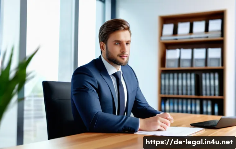 법률 자문가의 역량 강화 전략 - A modern law office scene showing a professional legal advisor attentively listening to a client in ...