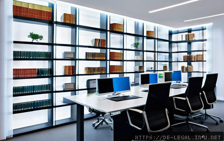 법률 자문가의 실무 개선 아이디어 - A modern German law office interior showing a diverse team of professional lawyers collaborating eff...